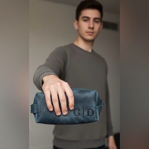 Handmade Genuine Leather Toiletry Bag Dopp Kit